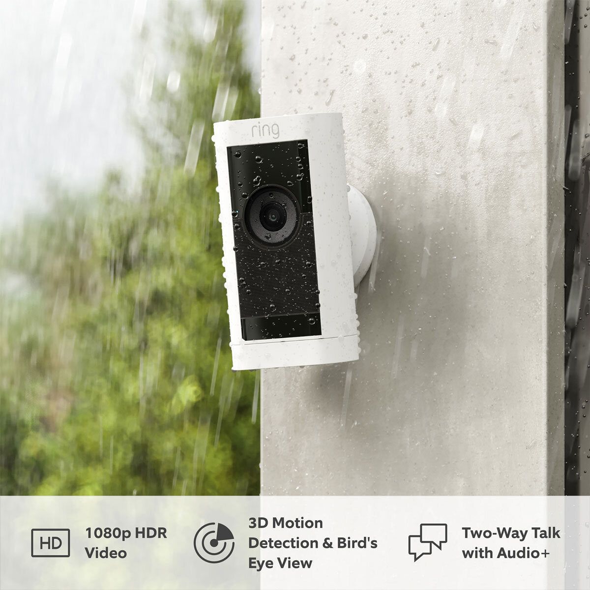Ring Stick Up Cam Pro with Solar Panel in White