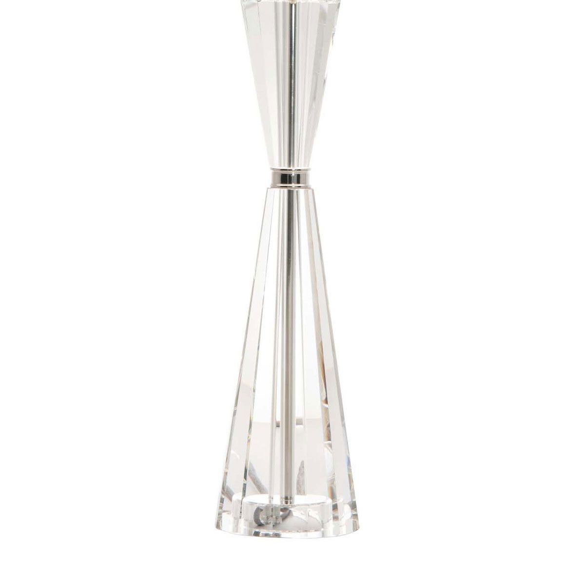 Risha Crystal Table Lamp with Ivory Faux Silk Shade