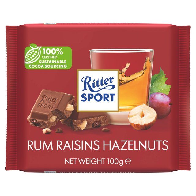 Ritter Sport Rum Raisin &amp;amp; Hazelnuts Milk Chocolate   100g