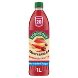 Robinsons Fruit &amp;amp; Barley Summer Fruits Squash No Added Sugar 1L