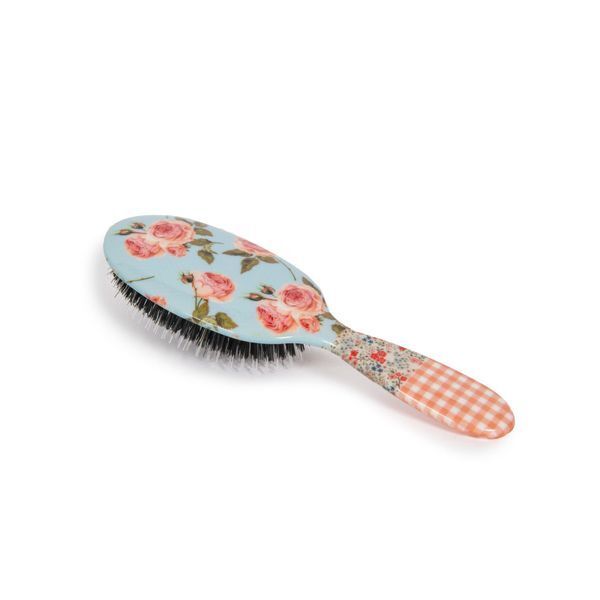 Rock &amp;amp; Ruddle Pink Gingham Small Synthetic Bristle Hairbrush