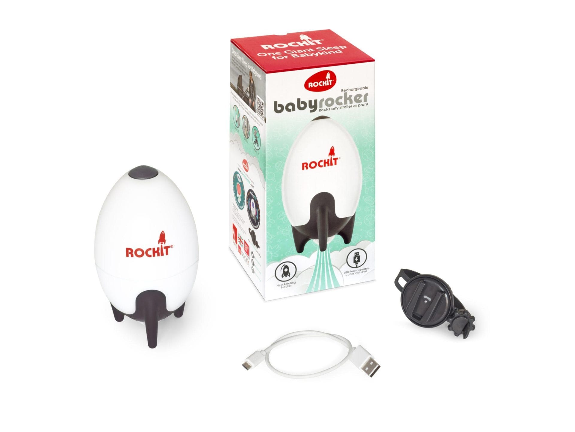 Rockit portable baby rocker with 388g USB-C rechargeable stroller bracket (British brand)