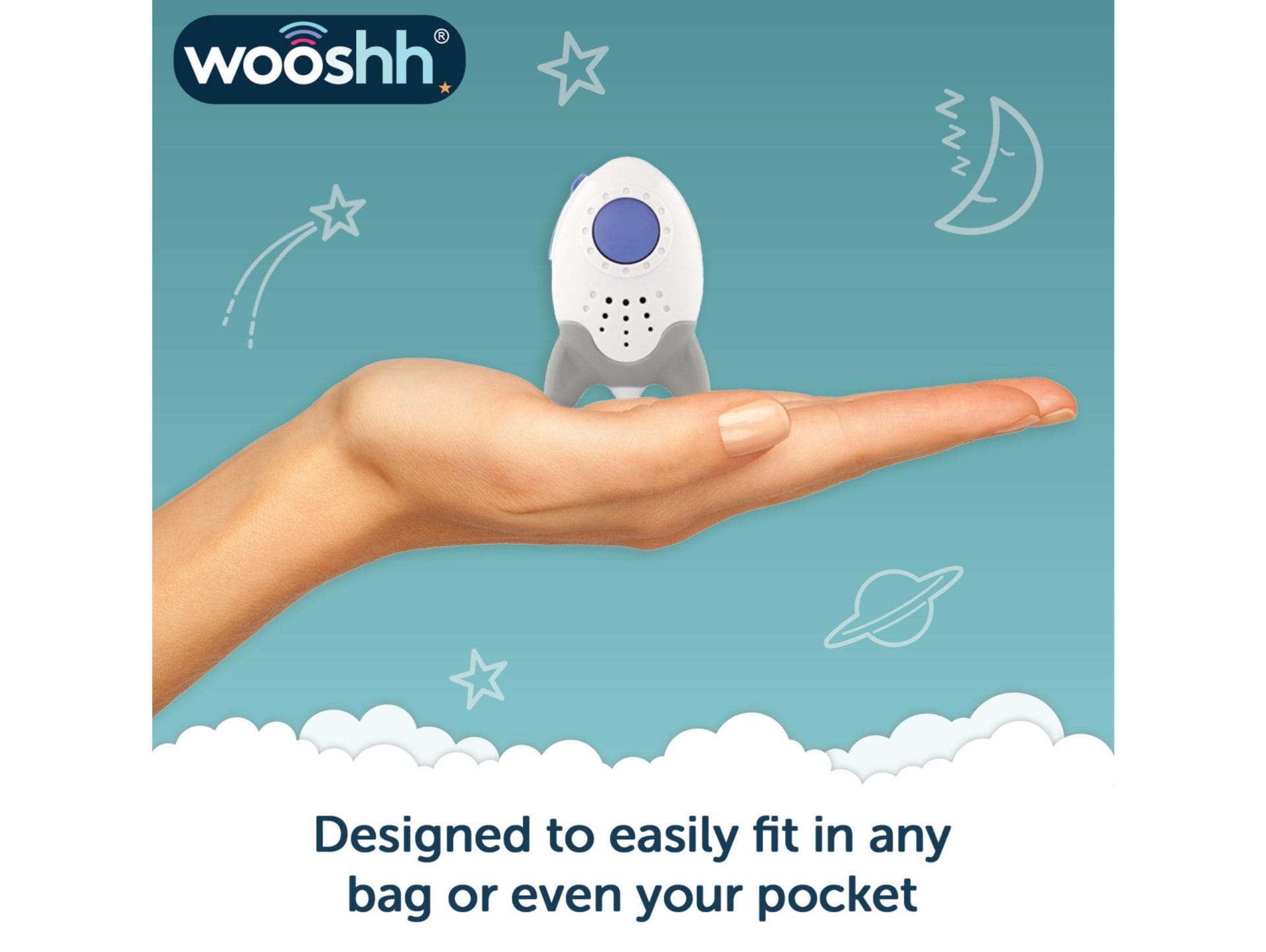 Rockit Wooshh baby sound soother compact sleep aid, UK version
