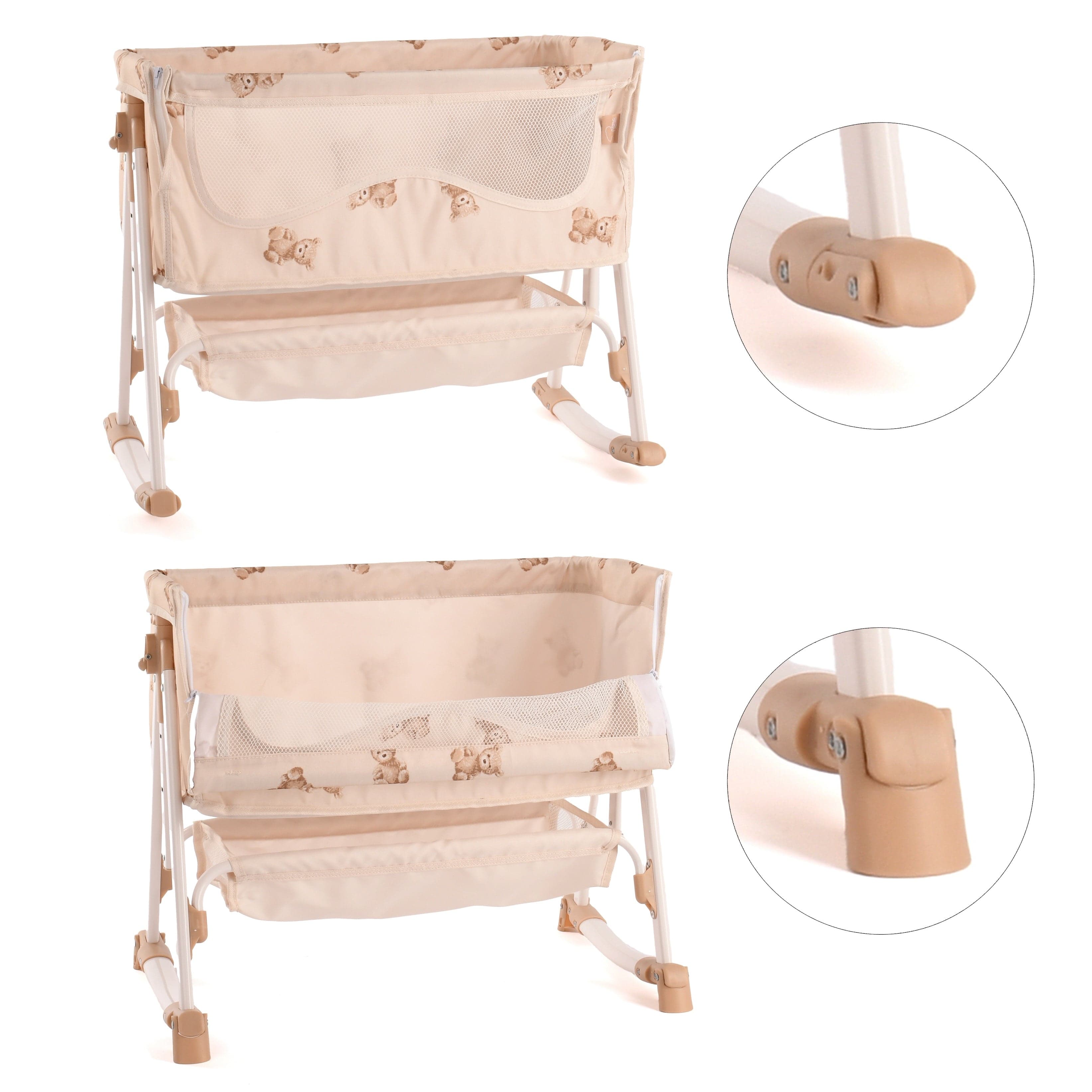 Roma Teddy toy bedside crib with storage basket - British product