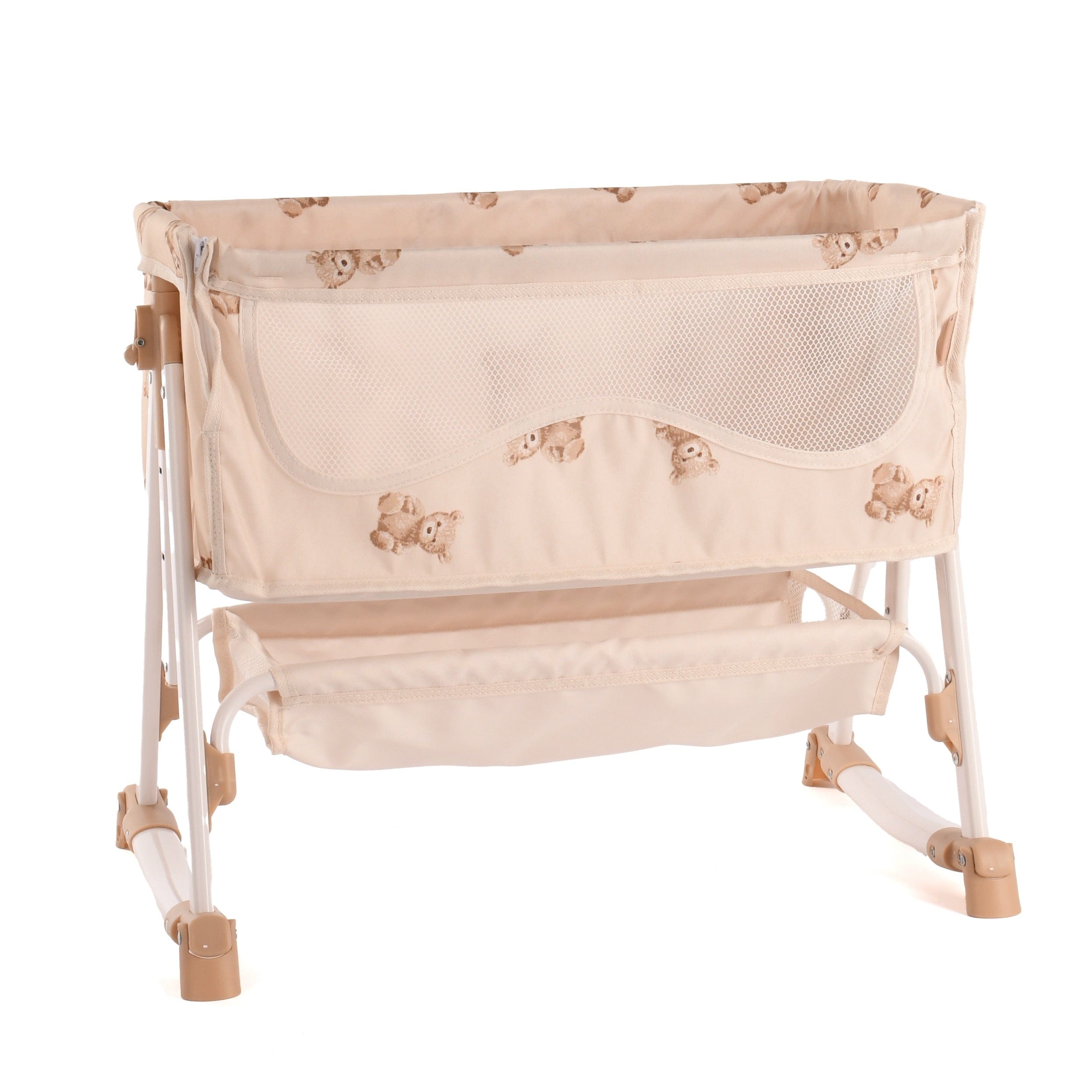 Roma Teddy toy bedside crib with storage basket - British product