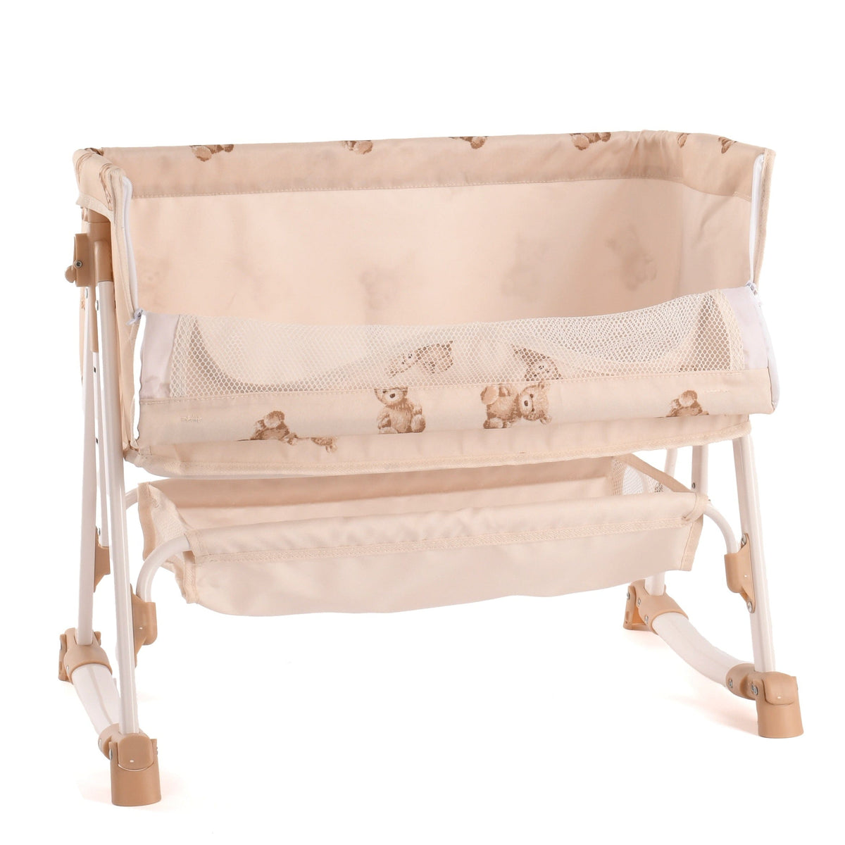 Roma Teddy toy bedside crib with storage basket - British product