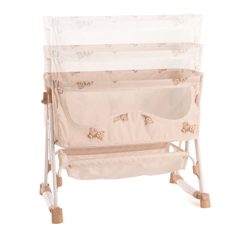 Roma Teddy toy bedside crib with storage basket - British product