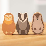 Rosa &amp;amp; Bo Wooden Play Set Characters Woodland Animals for Toddlers