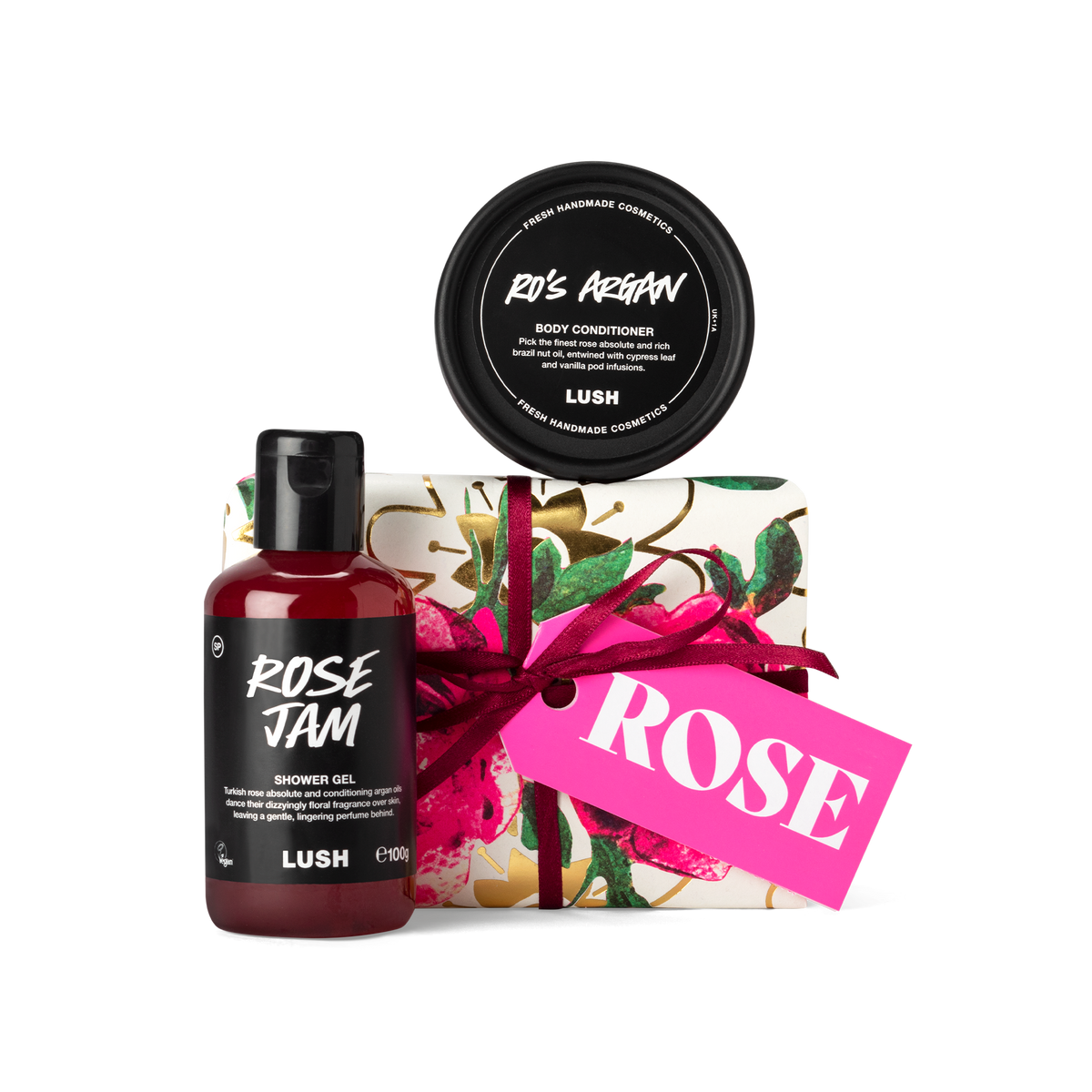 Lush Rose Gift set with shower gel and body conditioner - British product