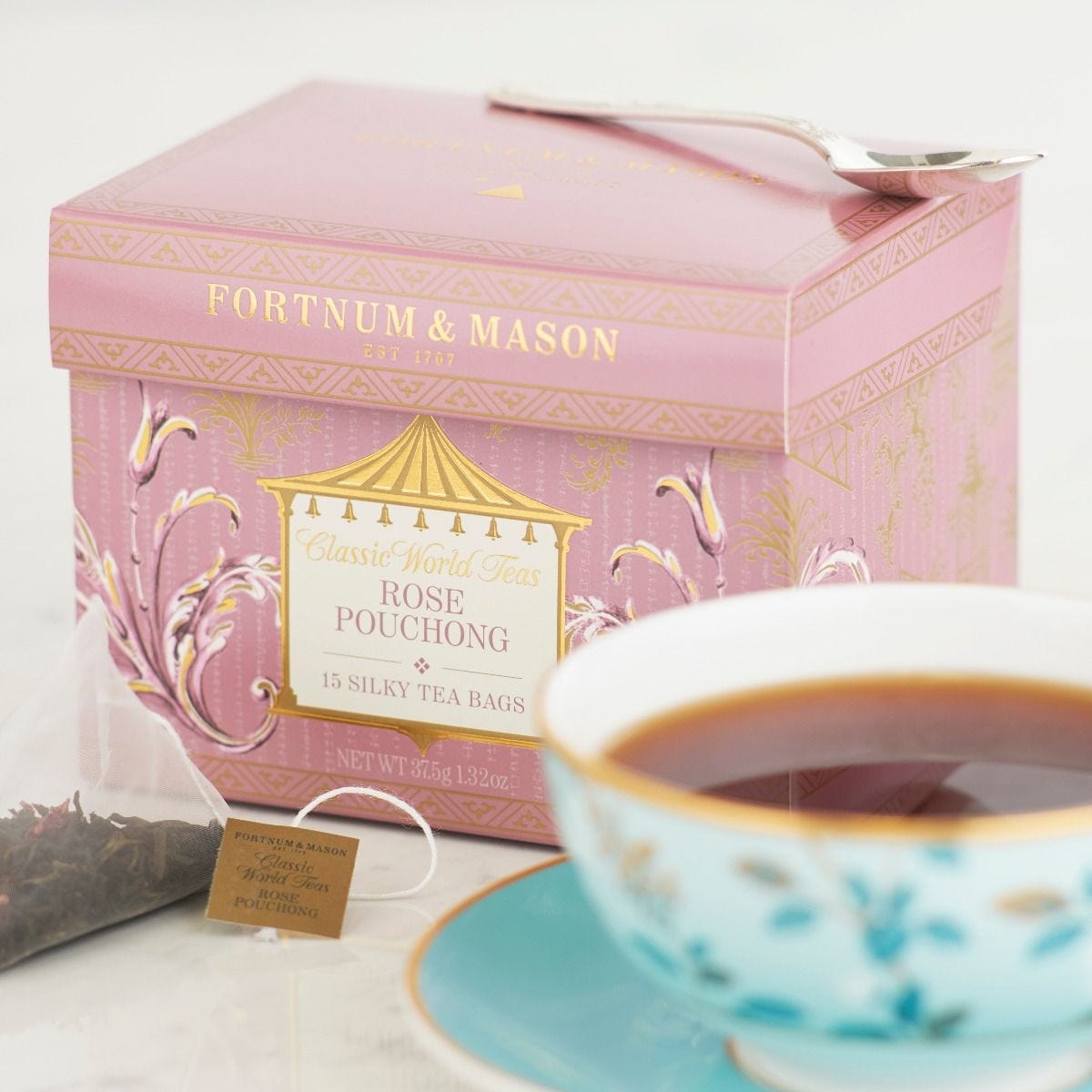 Rose Pouchong whole leaf silky tea bags 15 37.5g, UK version