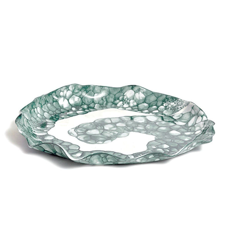 DB Ceramic teal round serving platter, 36cm - British product