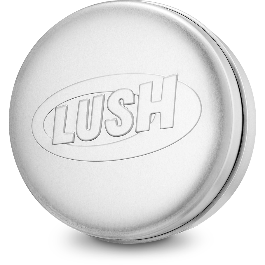 Lush round tin product holder with standle - British product