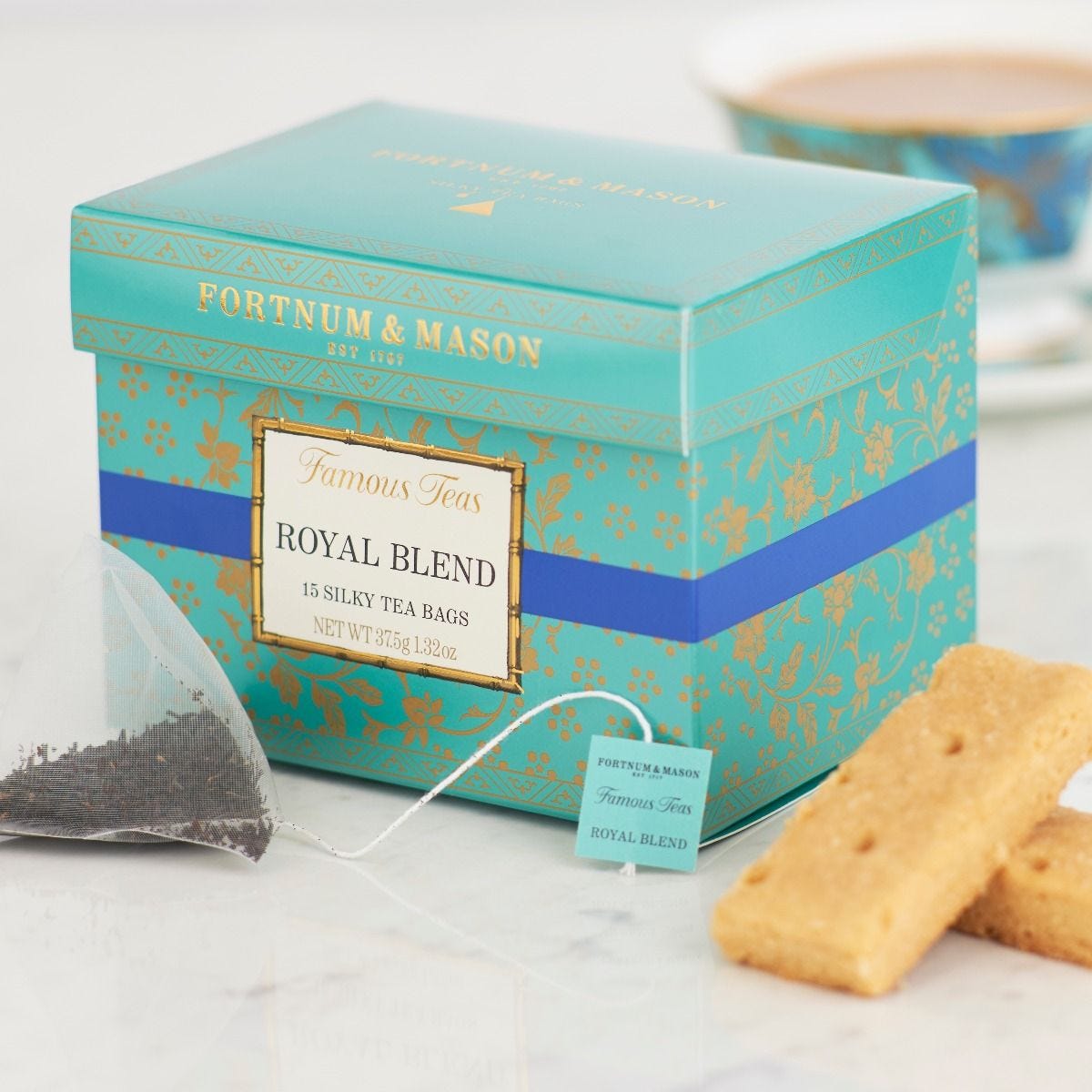 Fortnum's Royal Blend whole leaf tea bags 37.5g, imported from the UK