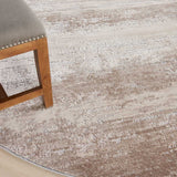 Rustic Textures Blended Beige Circle Rug, 160cm