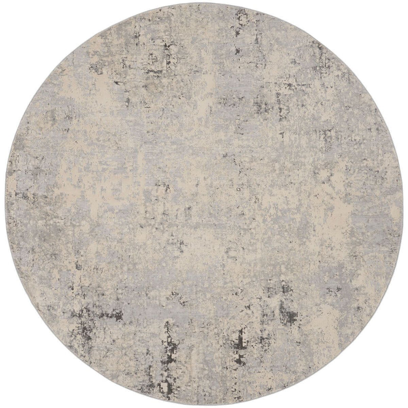 Rustic Textures Mottled Grey Circle Rug, 160 cm