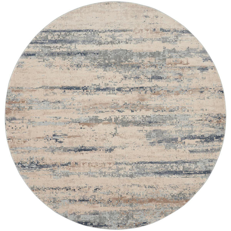 Rustic Textures Rustic Beige &amp;amp; Grey Circle Rug, 160cm