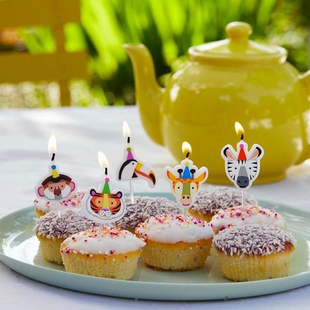 Safari Animals Birthday Candles   5 per pack