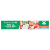 Sainsbury's Food &amp;amp; Freezer Bags, Medium Reseal 30x26cm x20