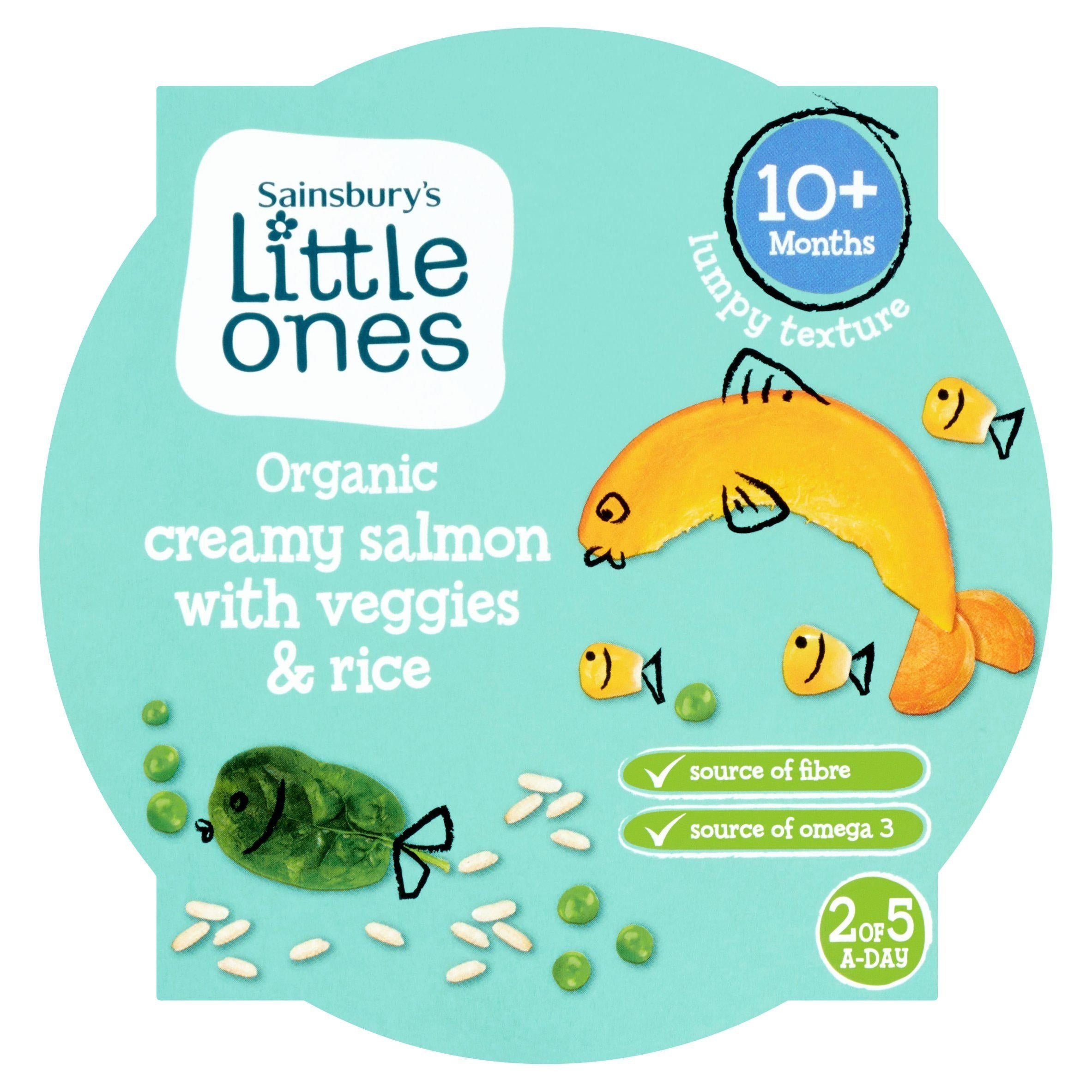 Sainsbury's Little Ones Luomu Kermainen Lohi Kasviksilla ja Riisillä 10+ kk 190 g