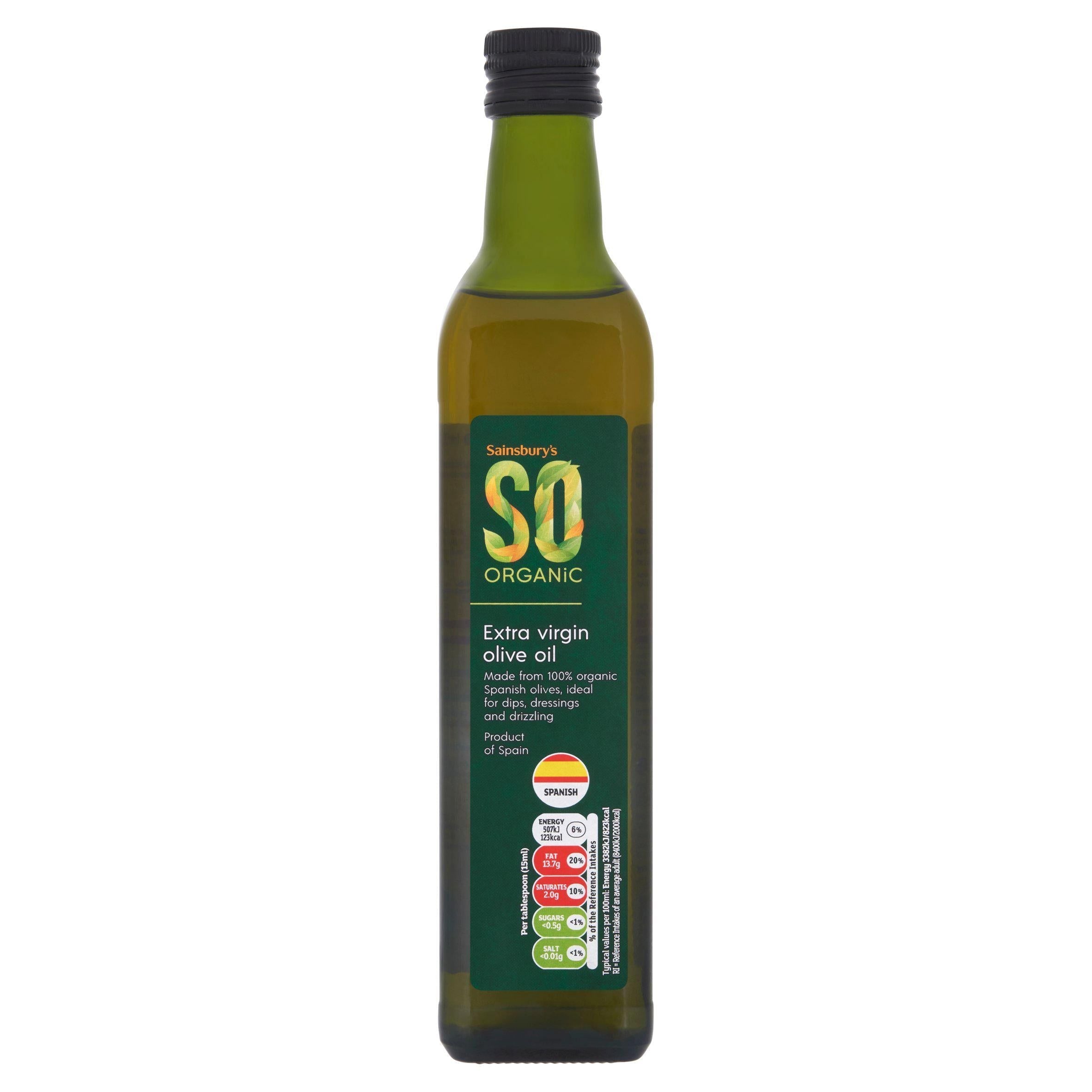 Sainsbury's Oliiviöljy, Extra Virgin, SO Organic 500ml