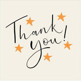Sainsbury's Thank You Greeting Card, Stars &amp;amp; Lettering