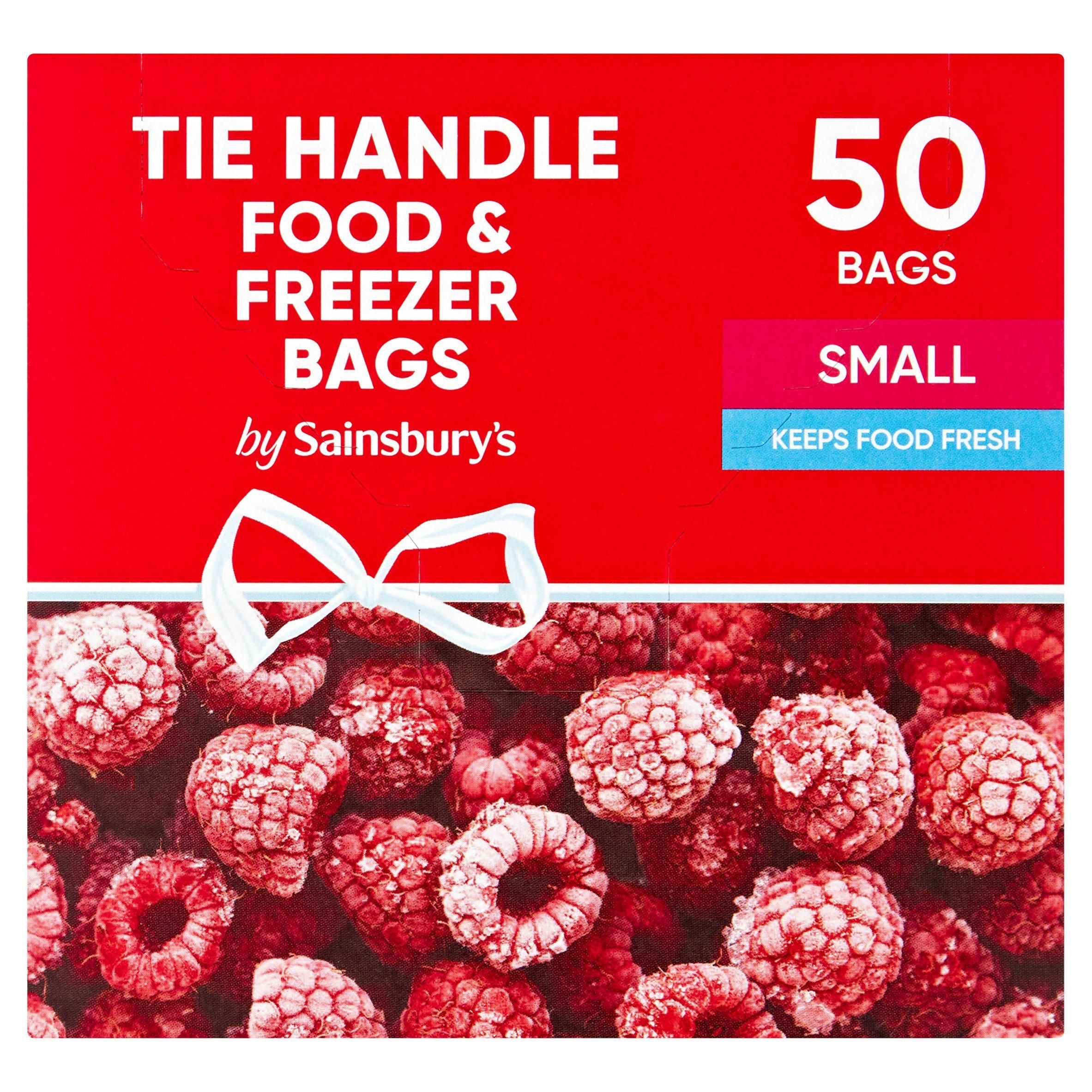 Sainsbury's Pieni, solmittavalla kahvalla varustettu ruoka- ja pakastuspussi, 50 kpl