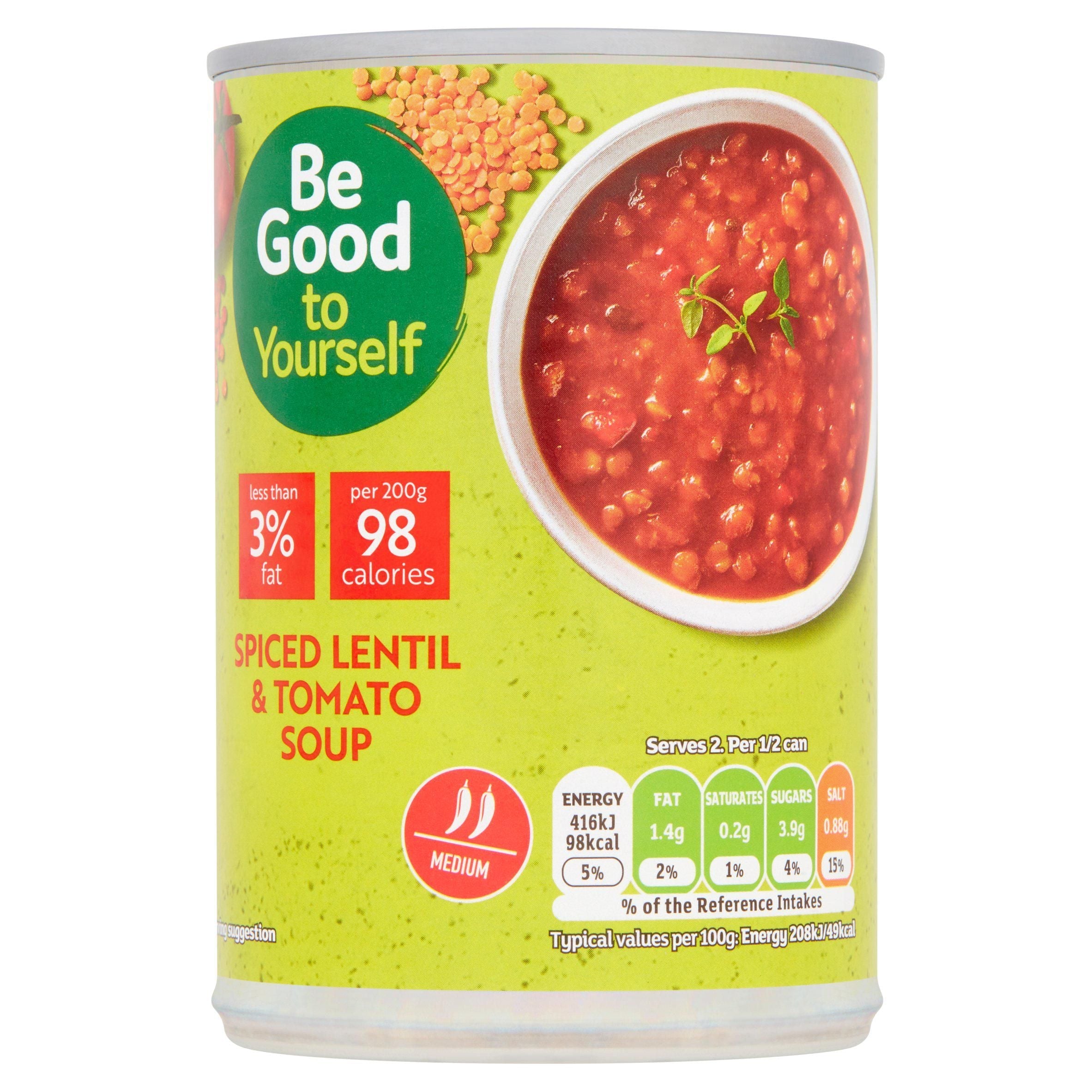 Sainsbury's Tomato &amp;amp; Spicy Lentil Soup, Be Good To Yourself 400g