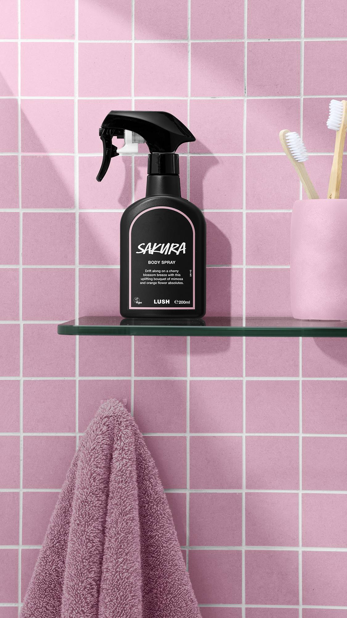 Lush Sakura body spray with cherry blossom fragrance - British product