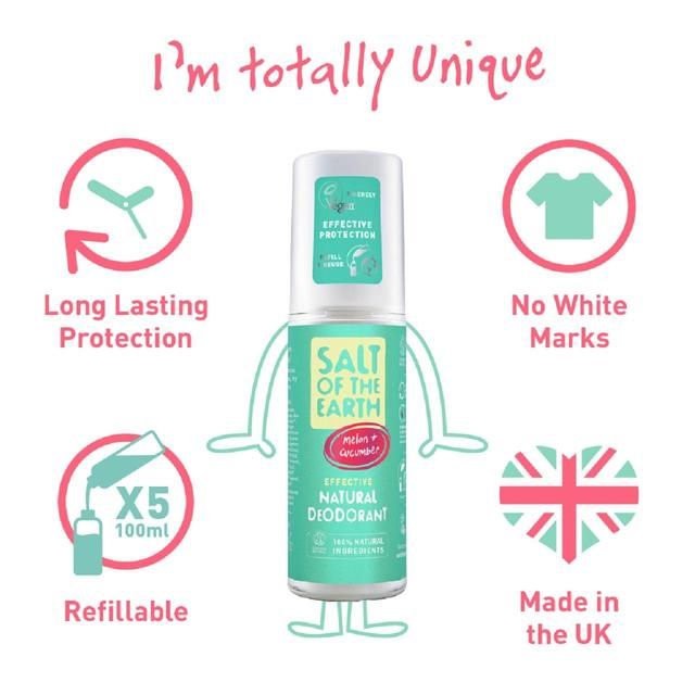 Salt of the Earth Melon &amp;amp; Cucumber Natural Deodorant Spray   100ml