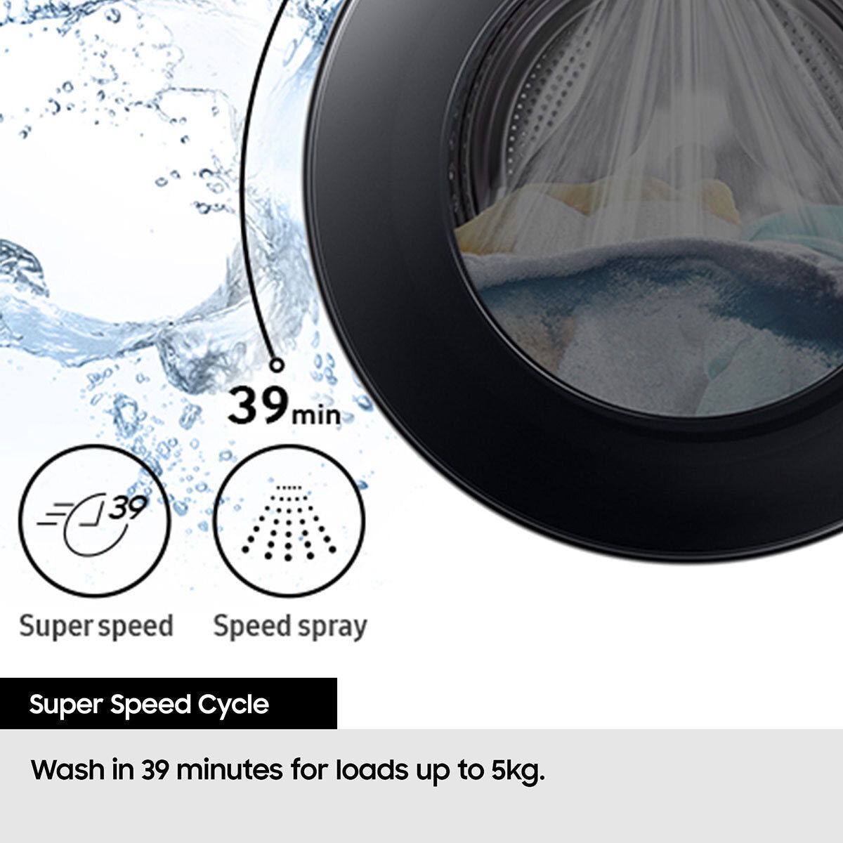 Samsung WD11DG5B15BEEU 11/6kg Washer Dryer, D Rated in White