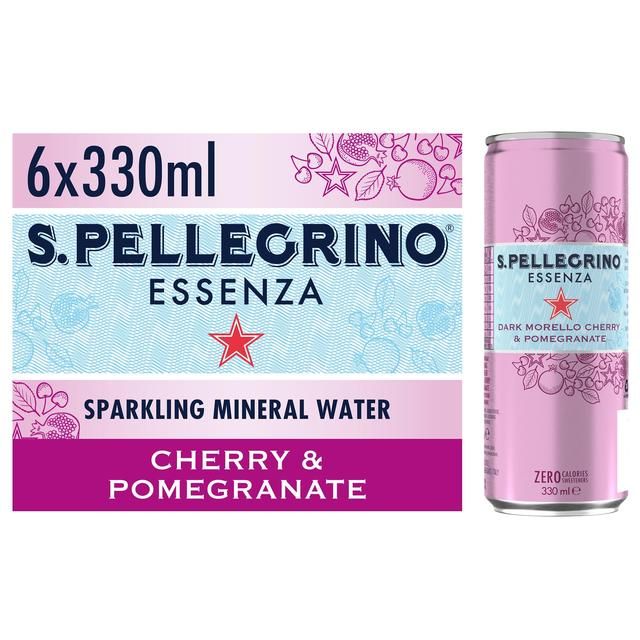 San Pellegrino Essenza Sparkling Water Cherry &amp;amp; Pomegranate   6 x 330ml
