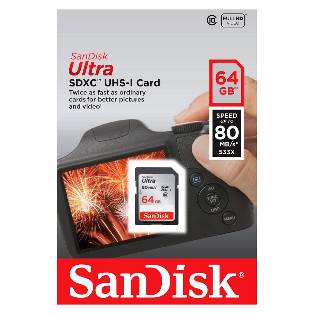 การ์ดหน่วยความจำ SanDisk 64GB Ultra SD - คลาส 10