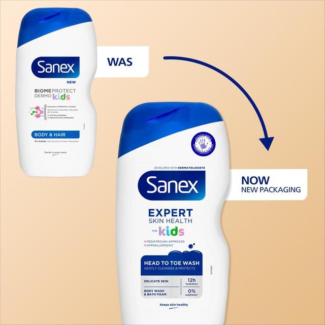 Sanex Expert Skin Health Kids Bubble Bath Body Wash Shower Gel   450ml