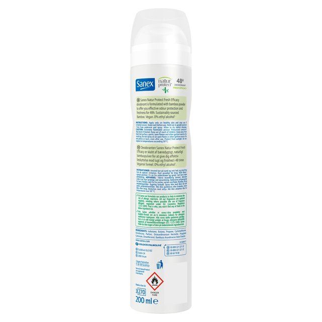 Sanex Natur Protect Invisible Fresh Bamboo Deodorant Spray   200ml