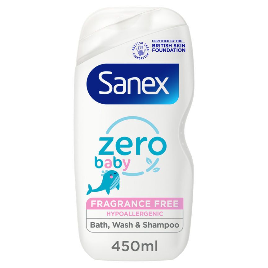 Sanex Zero% Hypoallergenic Baby Bath Foam &amp;amp; Shampoo 450ml