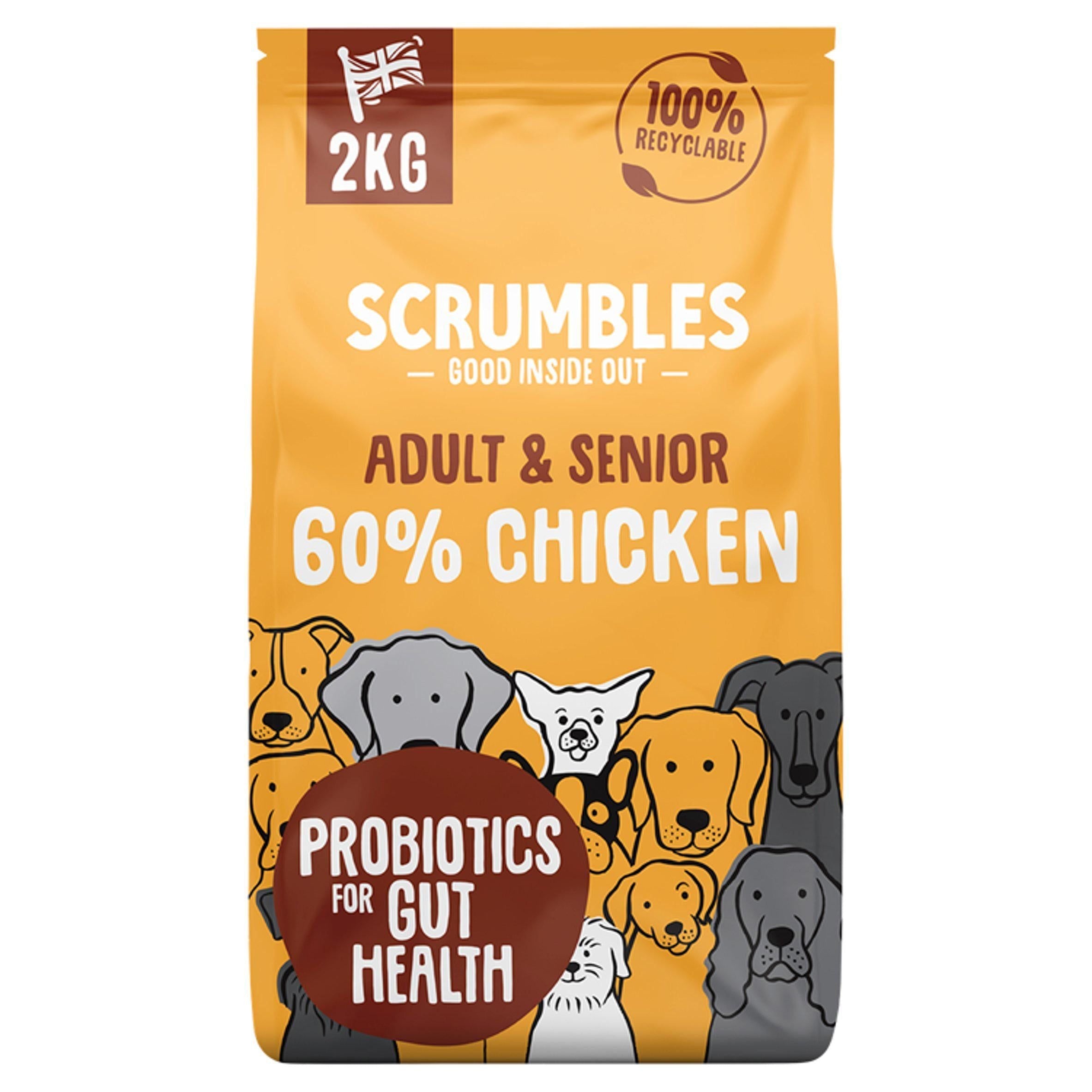 Scrumbles Chicken Adult &amp;amp; Senior Dry Dog Food 2kg