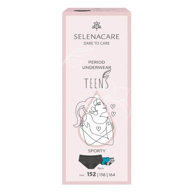SELENACARE Teens Period Knickers Sporty Black