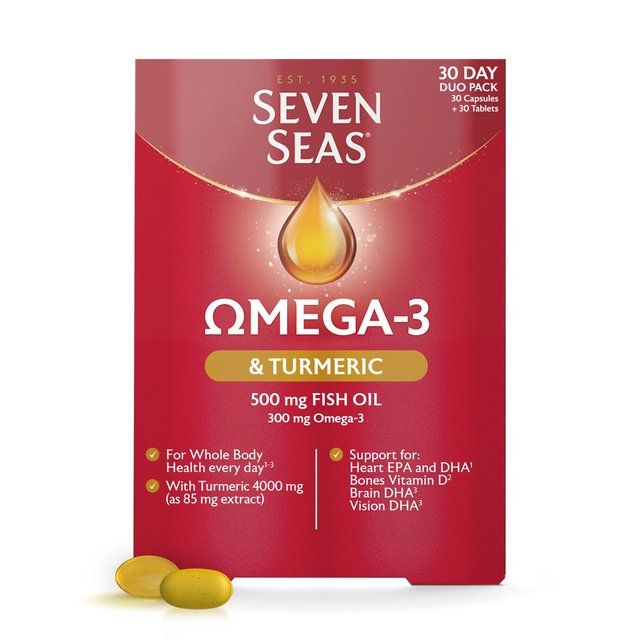 Seven Seas Omega-3 Fish Oil &amp;amp; Turmeric with Vitamin D 30 Day Duo Pack   60 per pack