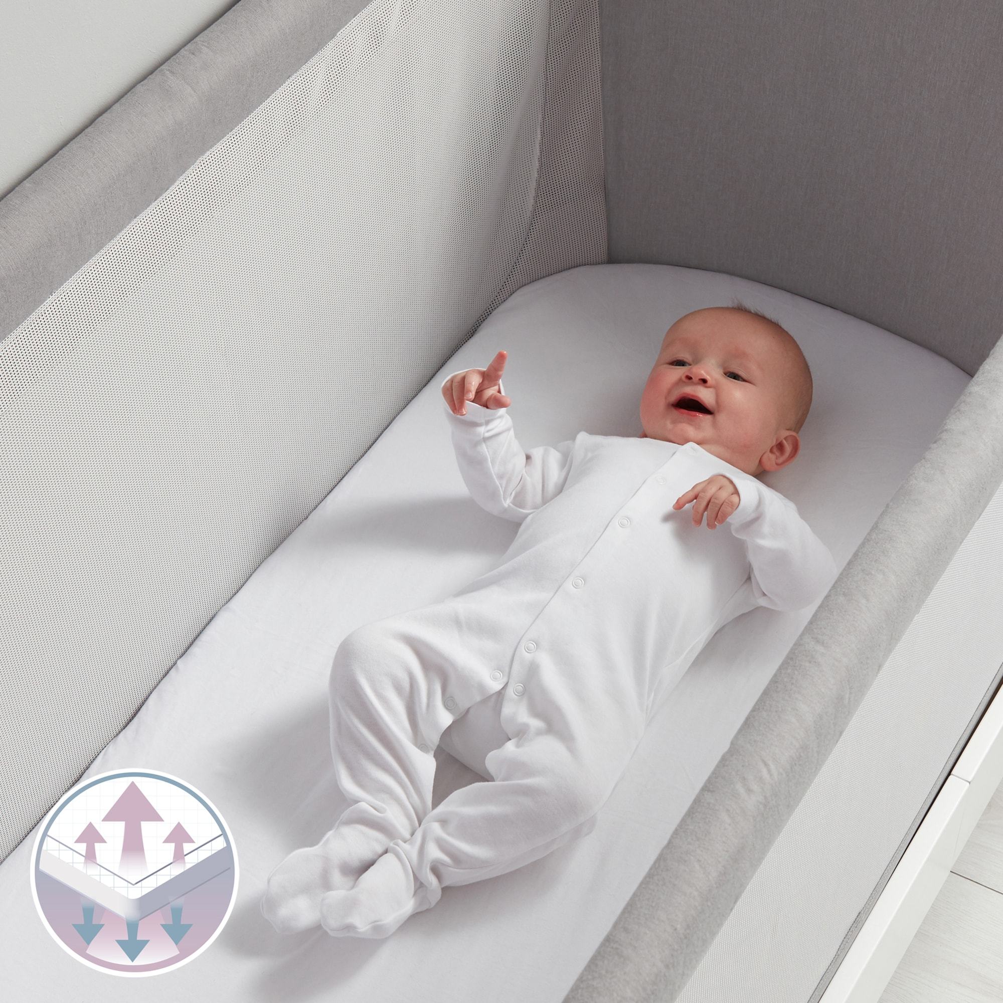 Shnuggle Air cot folding mattress, imported from the UK