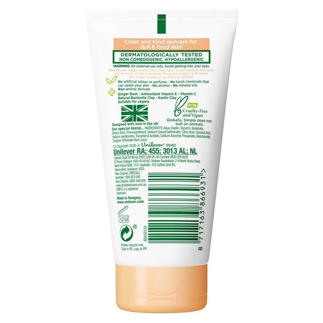 Simple Protect 'N' Glow Detox &amp;amp; Brighten Clay Face Mask   50ml