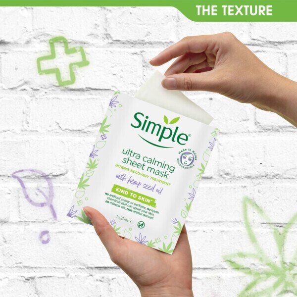 Simple Ultra Calming Hemp Biodegradable Sheet Mask 1Pc