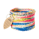 Lush handwoven multicoloured sisal basket, imported from the UK