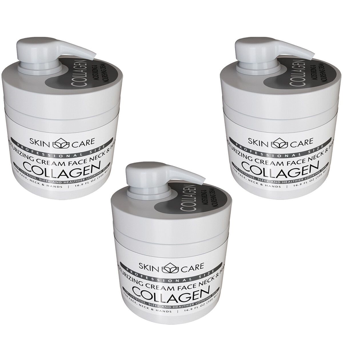 Skin Care Collagen Face &amp;amp; Body Cream, 3 x 500ml