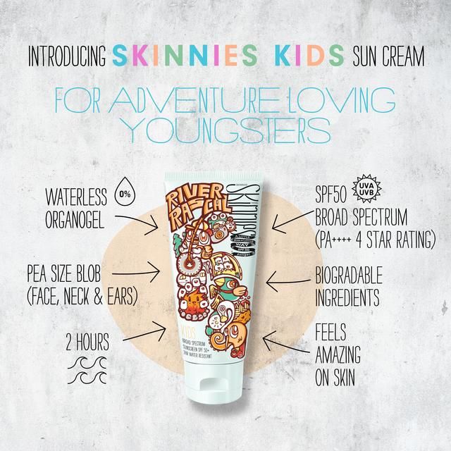 Skinnies Kids Vegan SPF 50 Sunscreen   100ml