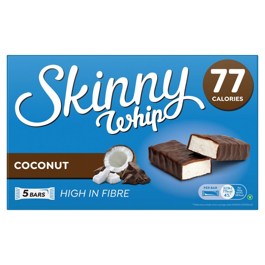 Μπάρες Skinny Whip με καρύδα και μαύρη σοκολάτα