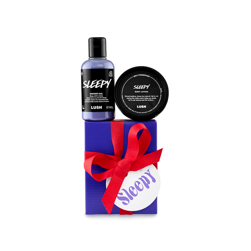 Lush Sleepy gift set with lotion and gel, imported from the UK