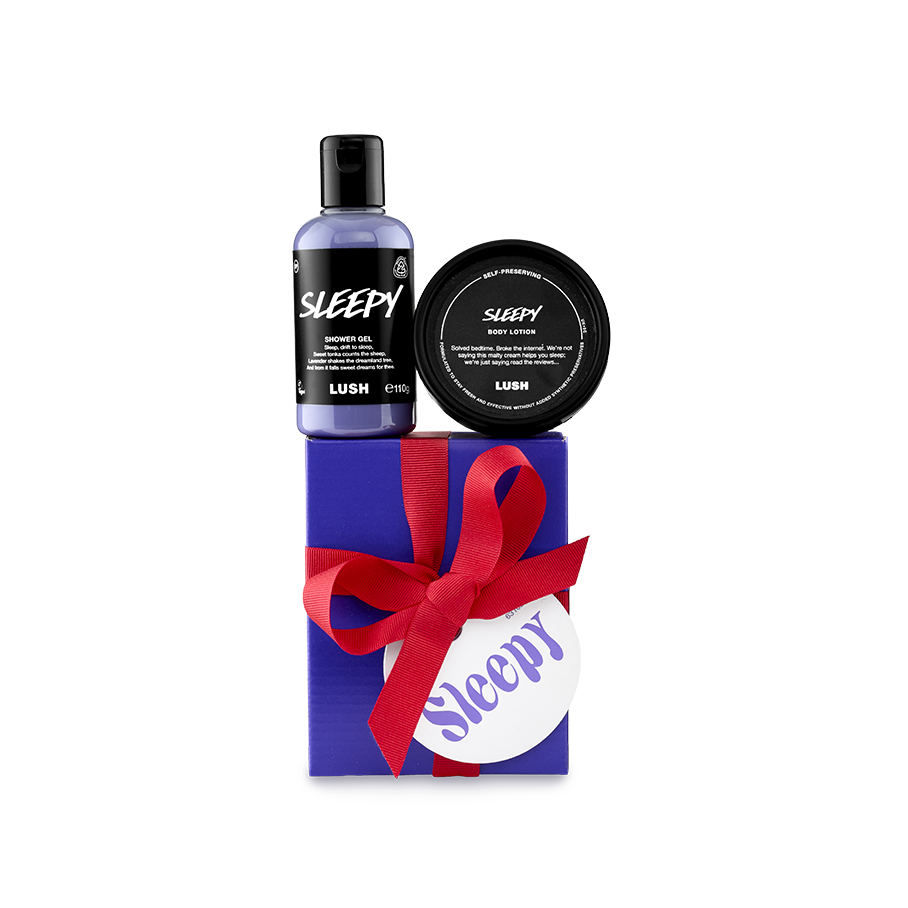 Lush Sleepy gift set with lotion and gel, imported from the UK