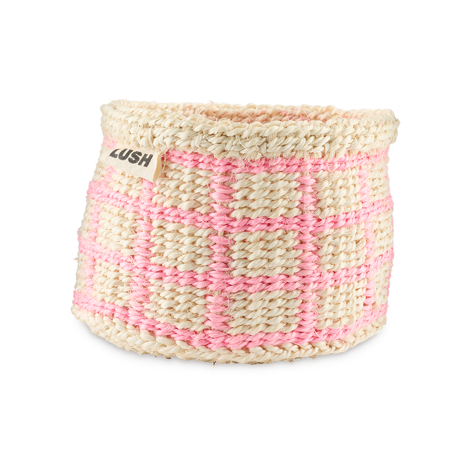 Lush handwoven light pink basket extra small - British product