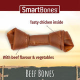 SmartBones 2 Medium Beef Rawhide Free Bone Dog Treats   158g
