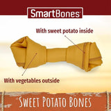 SmartBones 2 Medium Sweet Potato Rawhide Free Bone Dog Treats   158g